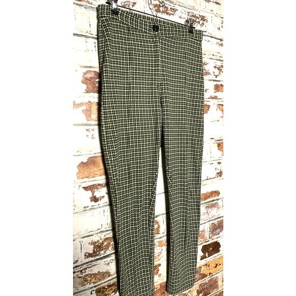 Free People High Waist Plaid Bareback Cotton Blend Stretch Skinny Pants - Picture 4 of 10